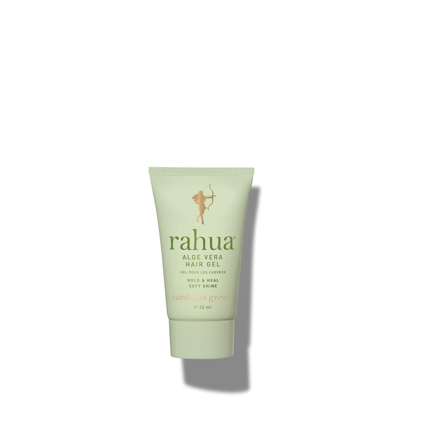 green tube of Rahua Aloe Vera Hair Get on white background mini 0.74 oz size travel friendly tsa safe compliant|variant:074-oz