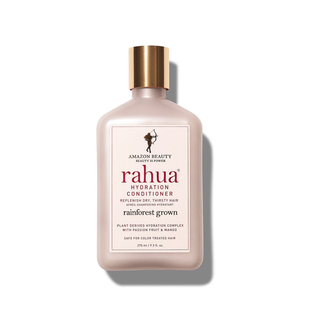bottle of rahua hydration conditioner on a plain white background 9.3 oz plastic bottle with a gold cap|variant:93-oz