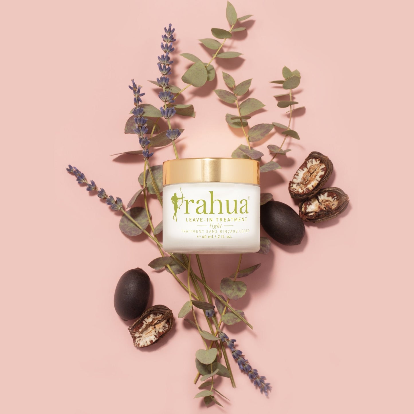 leave in treatment light with natural ingredient lavender plant, rahua seeds, and eucalyptus